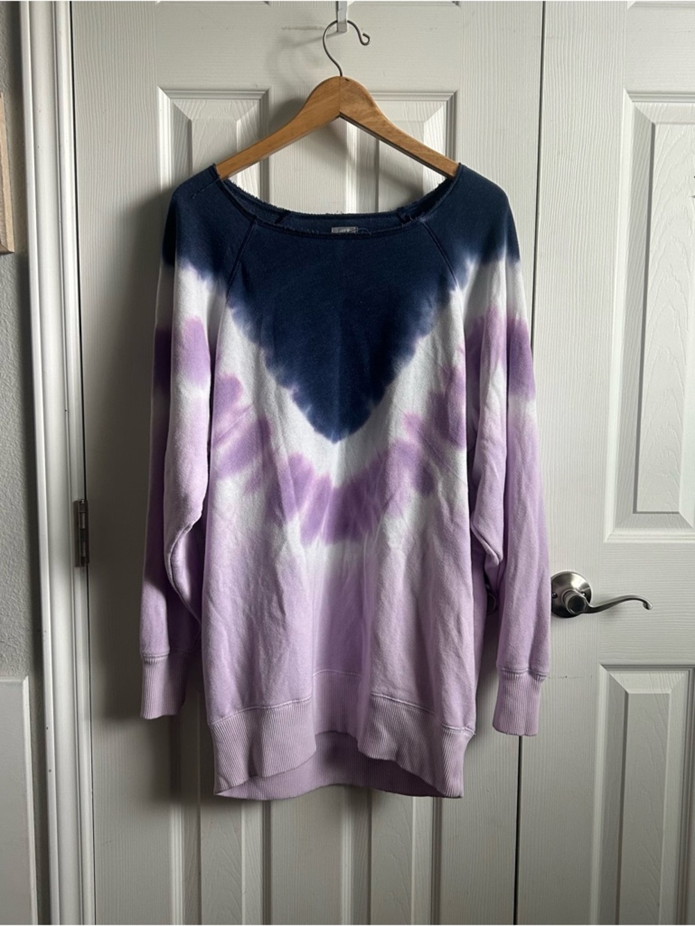 Aerie blue purple pink tie dye oversized sweater